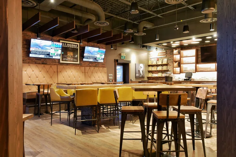 Bar and service area of the Mr. Mikes Steakhouse build in St Catharines, Ontario